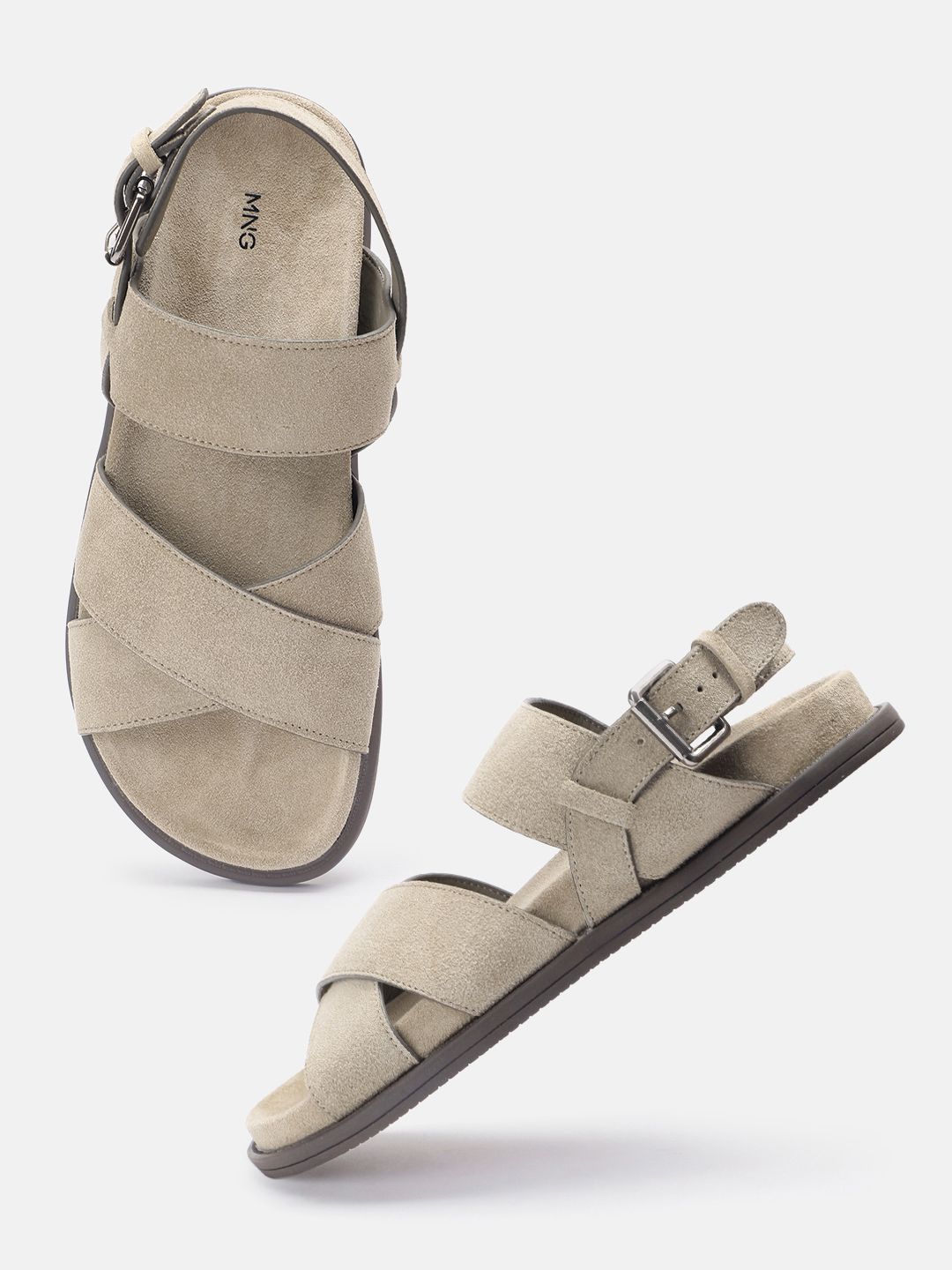 MANGO MAN Suede Comfort Sandals