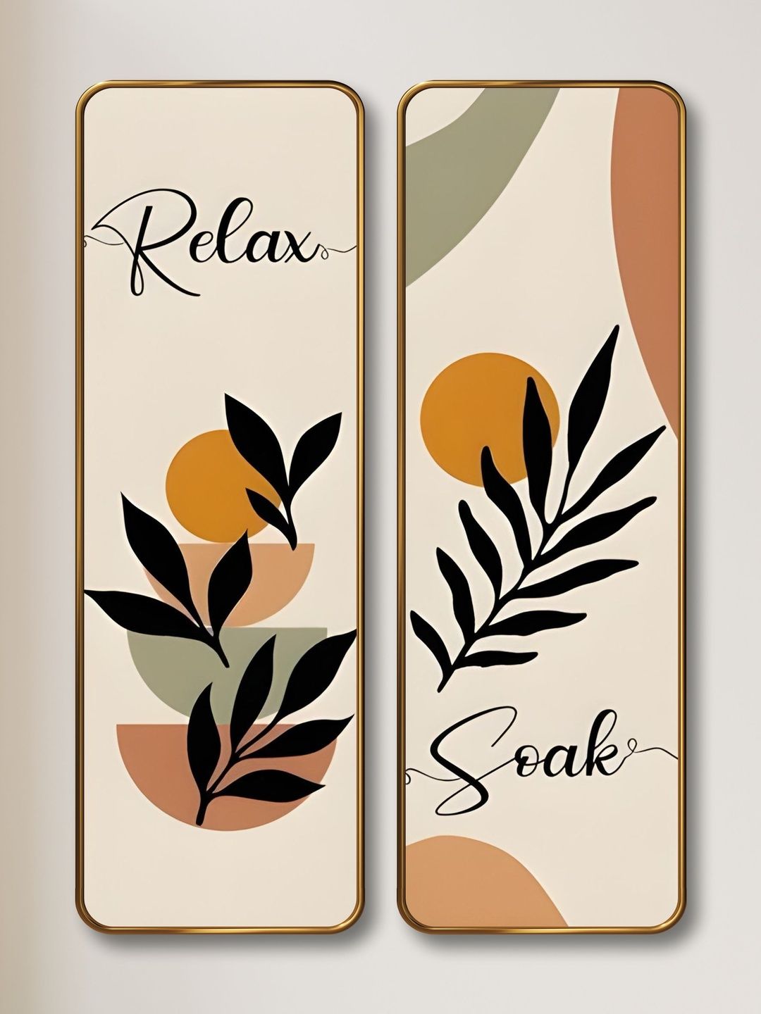Aura Aura Multicoloured Set of 2 Piece MDF Wall Fashion