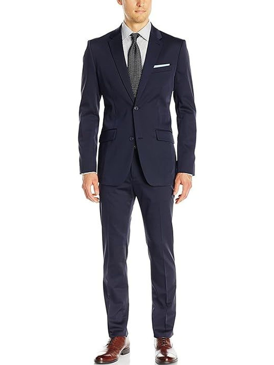 RISANI Lapel Collar Single Breasted 2 Piece Formal Suit