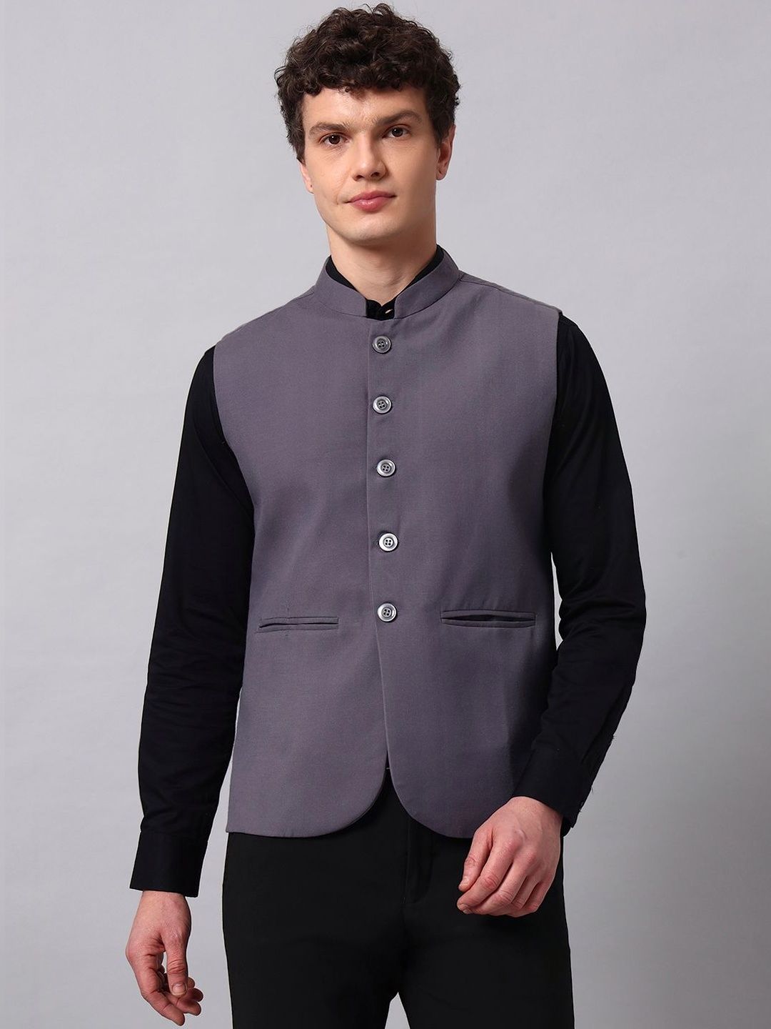 NATURE CRAFT Woven Nehru Jackets