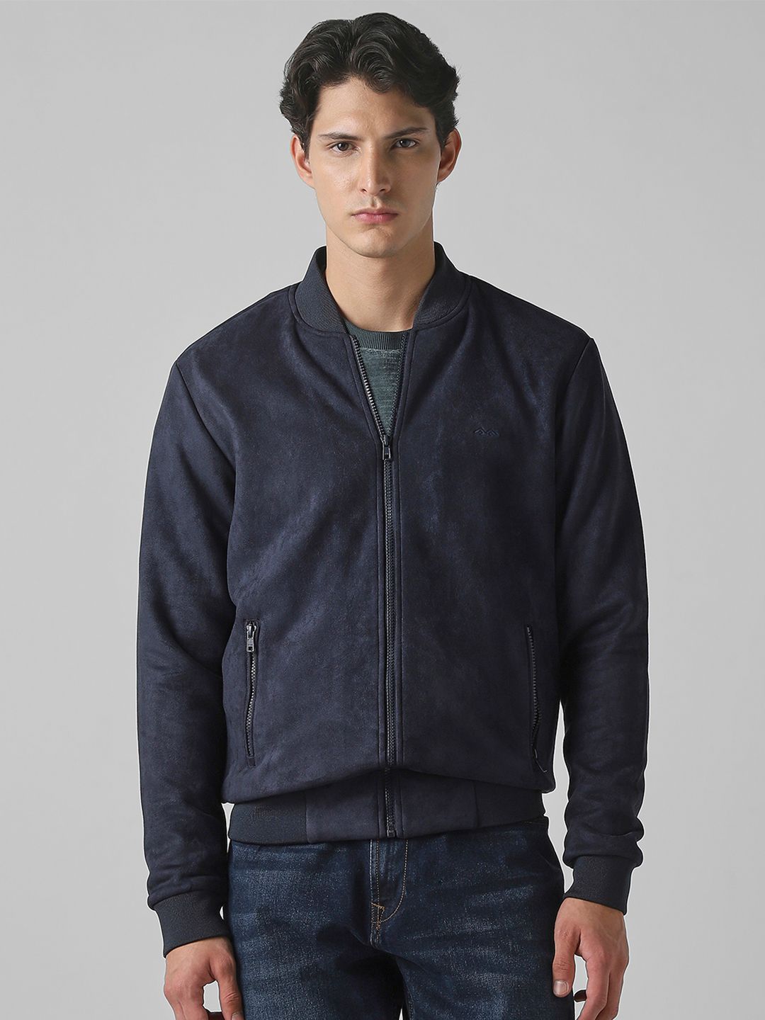 Mufti Stand Collar Long Sleeves Bomber Jacket