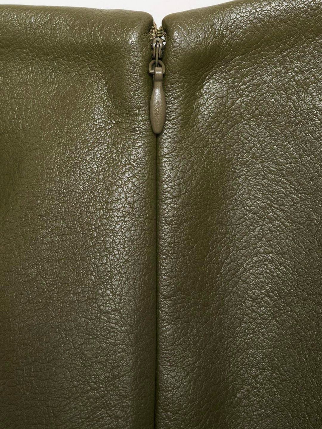 High Waist Faux Leather Paneled Midi Straight Skirt