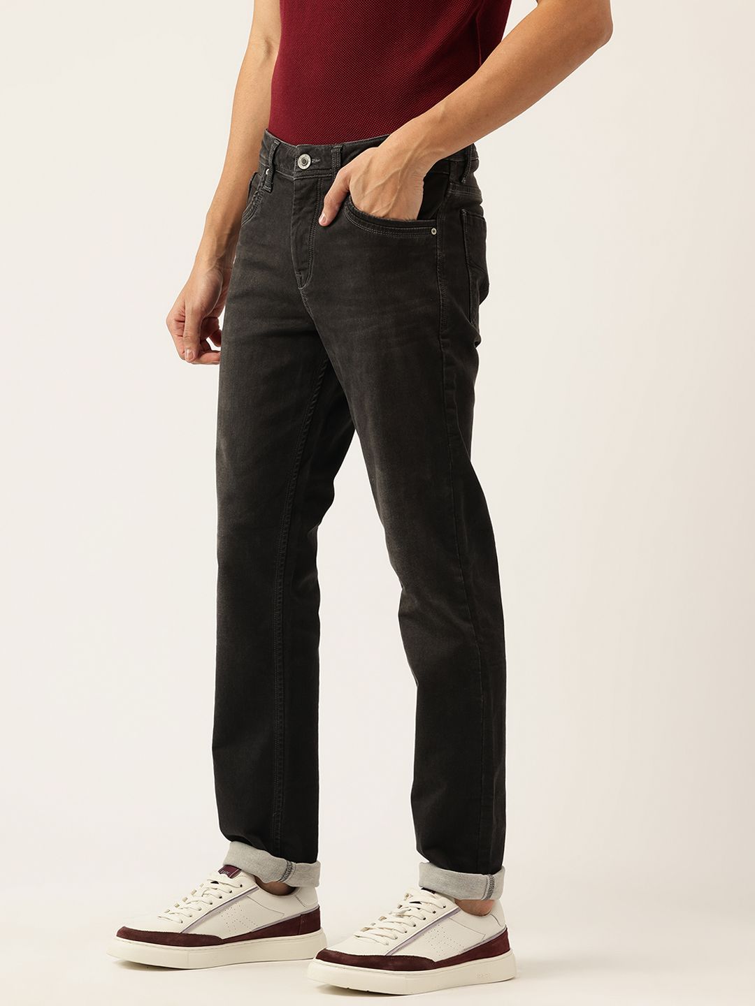 Integriti Men Smart Slim Fit Mid-Rise Light Fade Stretchable Jeans