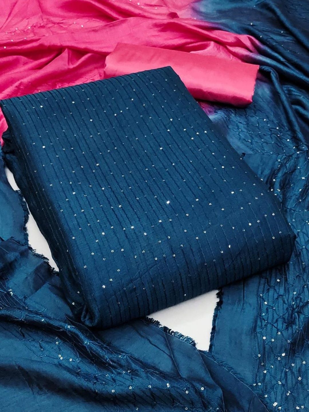 KALINI Embellished Unstitched Dress Material