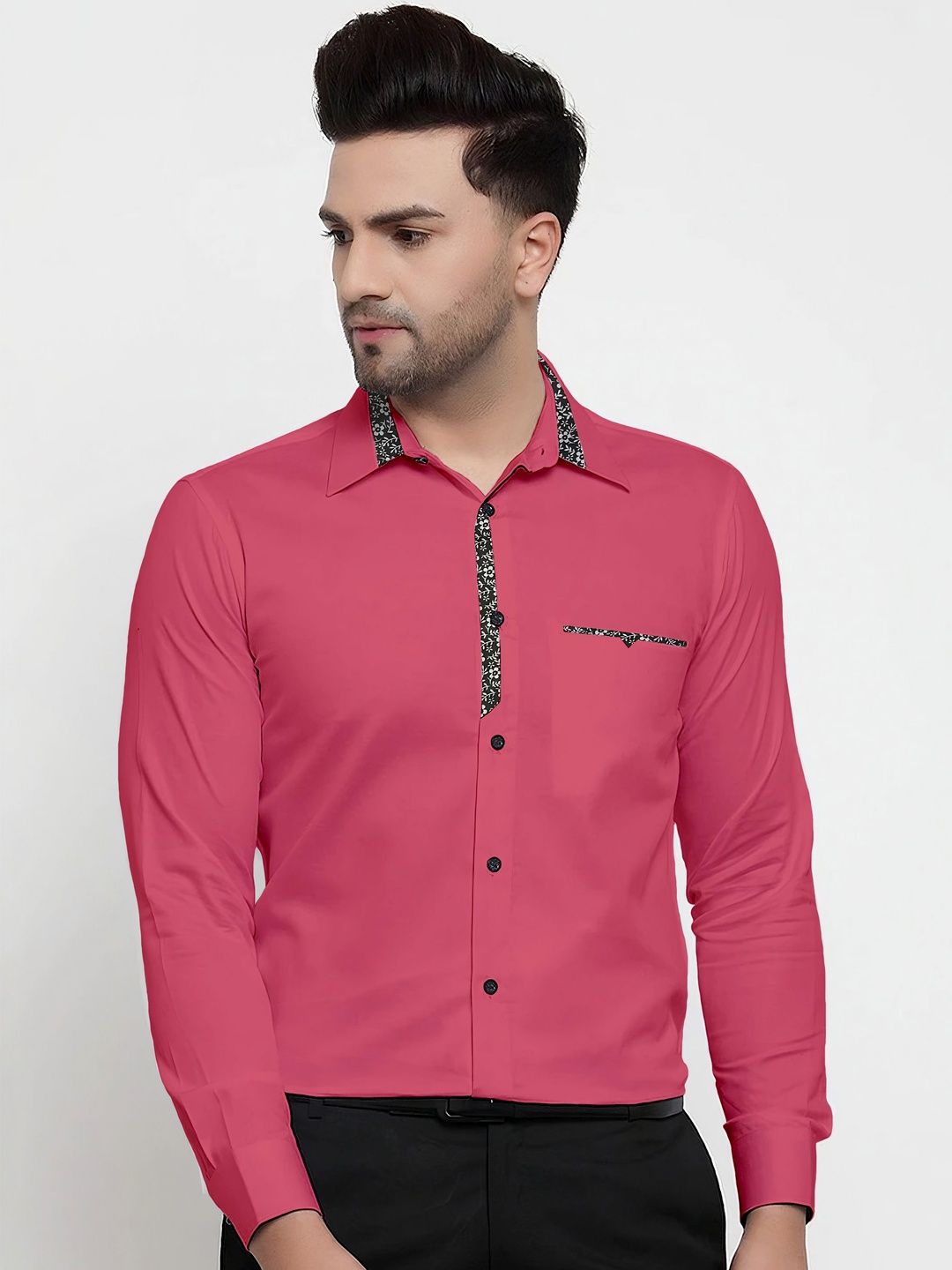 WEBRIC Men Slim Fit Casual Shirt