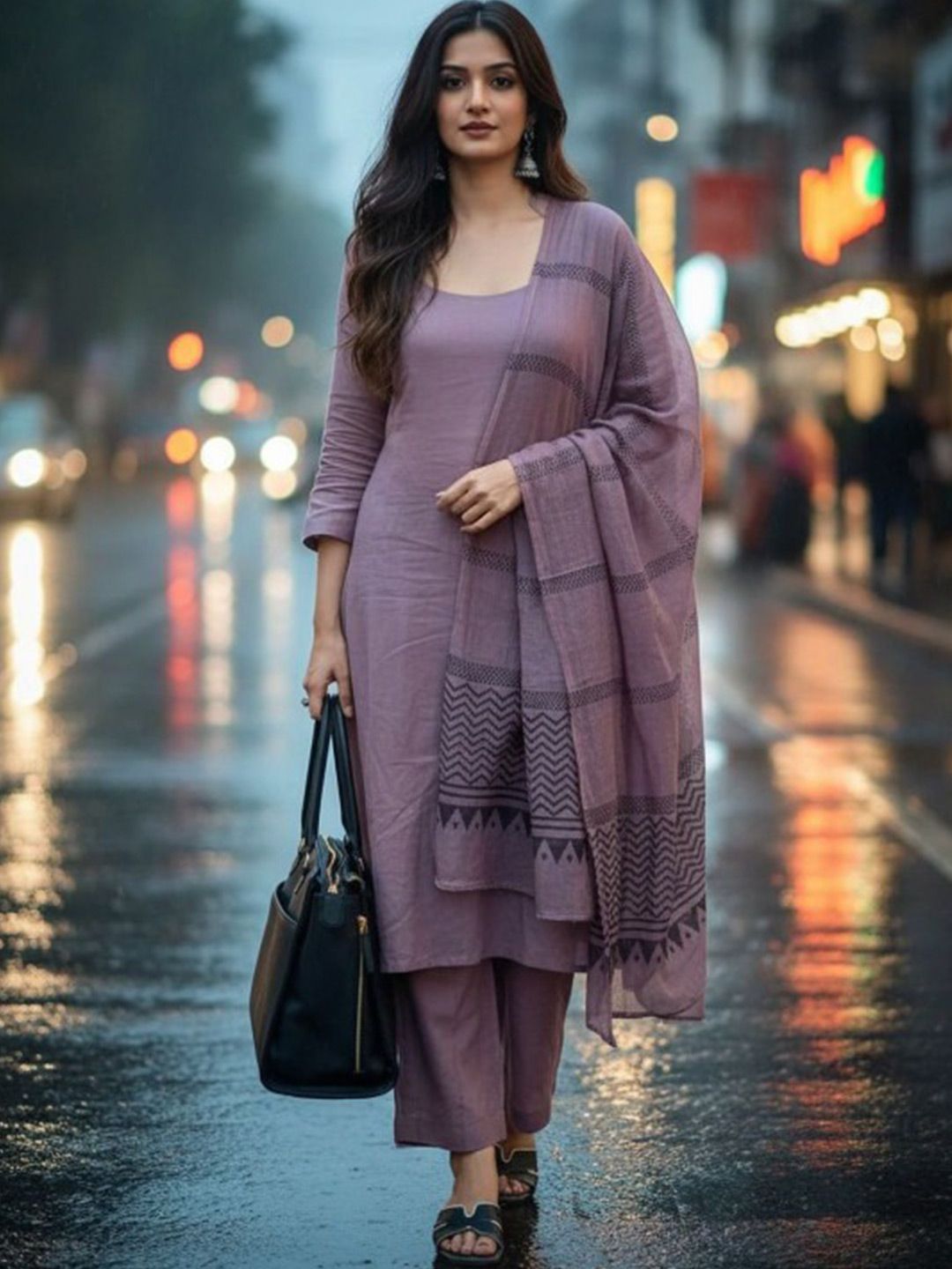 BAMSOM WEAR BAMSOM WEAR Women Regular Kurta with Trousers & With Dupatta
