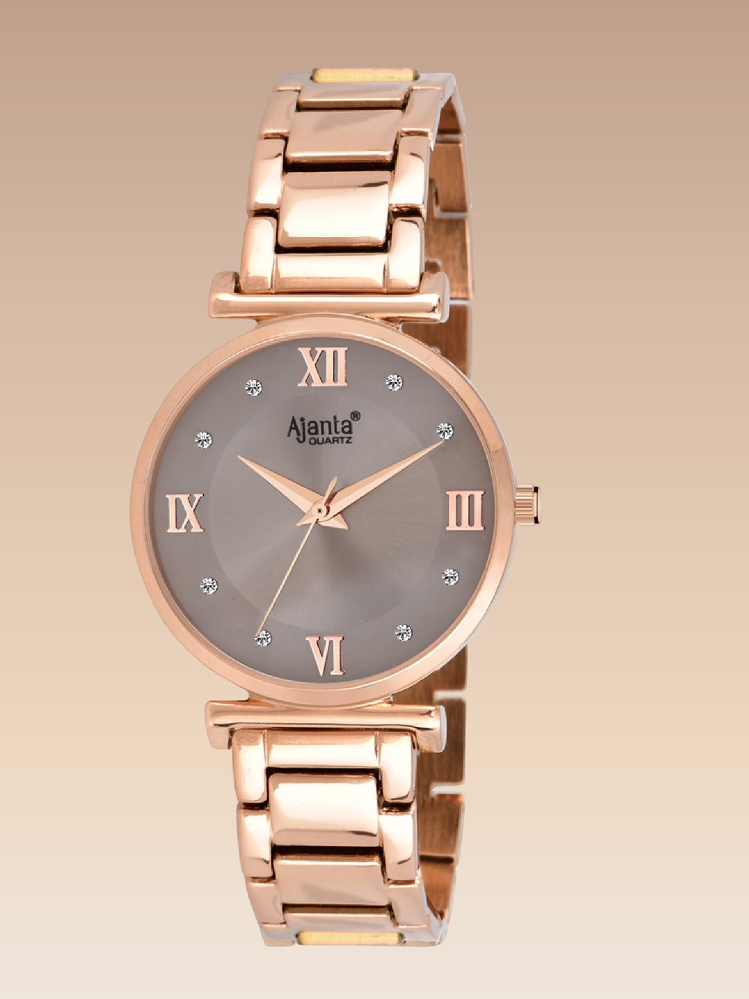 Ajanta Quartz Ajanta Quartz Women Brass Patterned Dial & Bracelet Straps Analogue Watch AWC119ESL -03