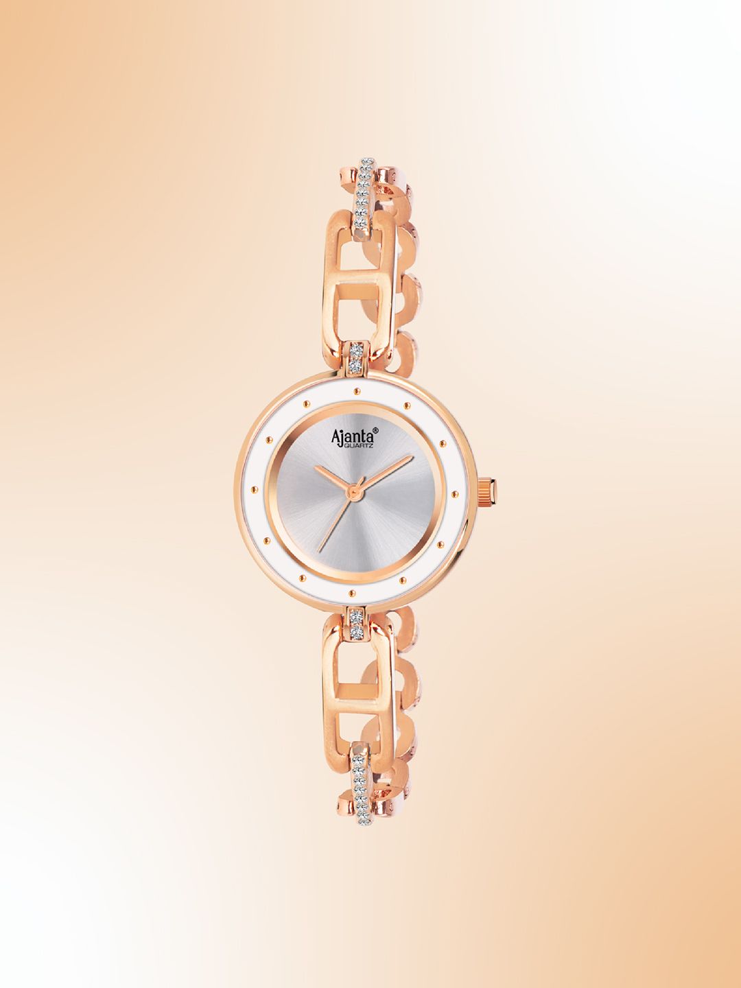 Ajanta Quartz Ajanta Quartz Women Brass Patterned Dial & Bracelet Style Analogue Watch AWC120ESL -02