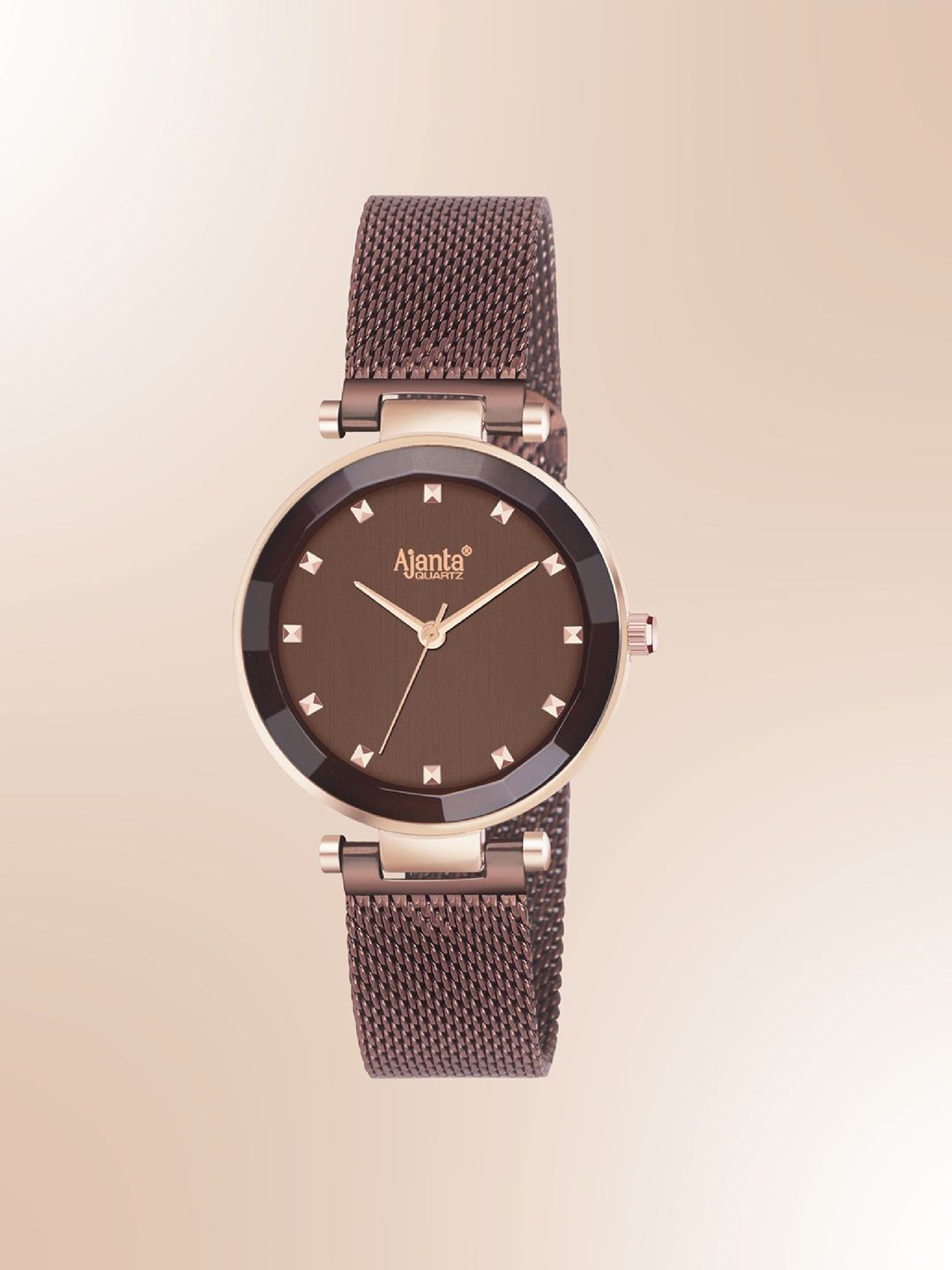 Ajanta Quartz Ajanta Quartz Women Brass Dial & Bracelet Style Straps Analogue Watch AWC118ESL 4