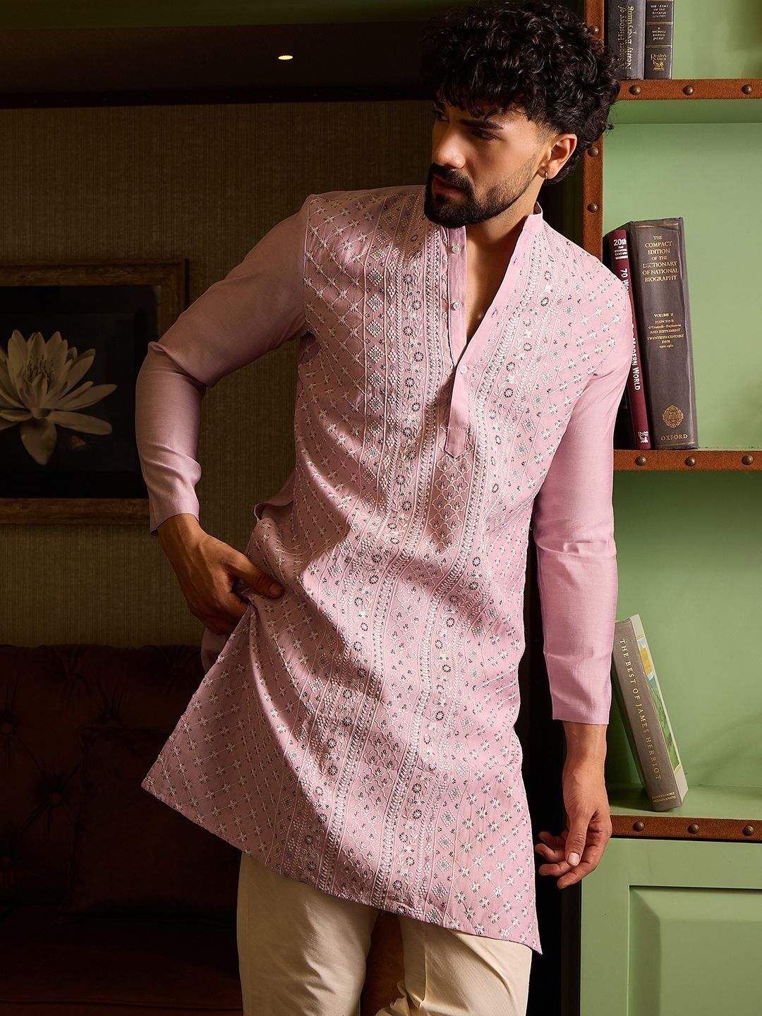 CHHAAP CHHAAP Men Ethnic Motifs Embroidered Regular Thread Work Kurta with Pyjamas