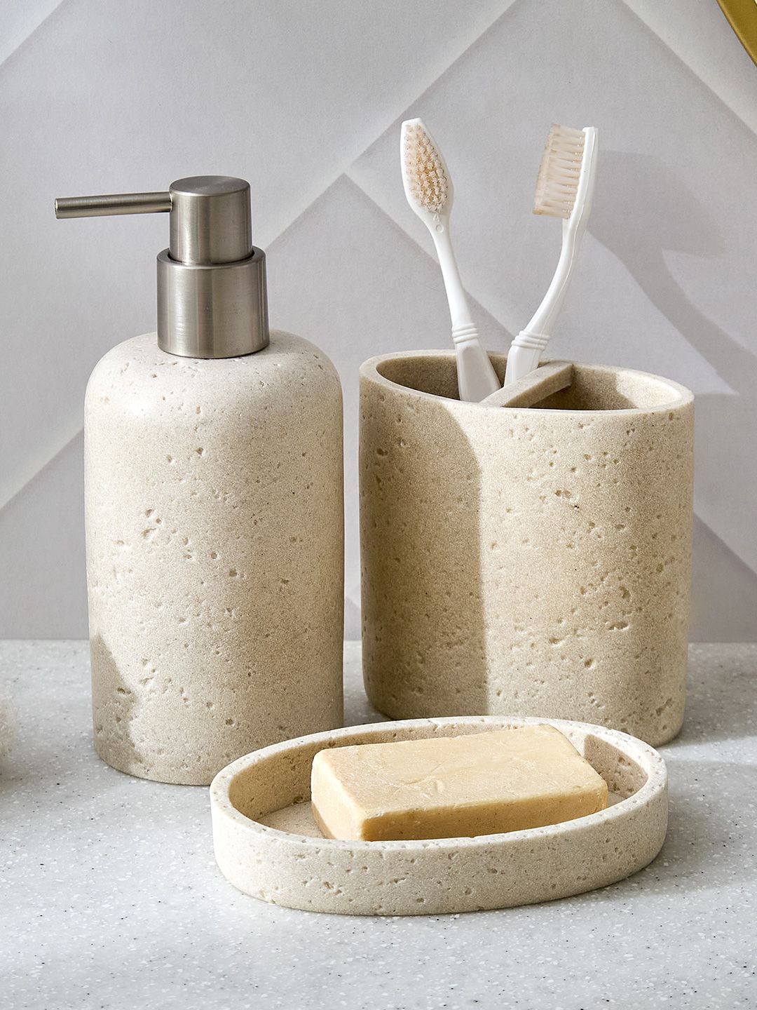 Home Centre Senegal Venice Beige Toothbrush Holder