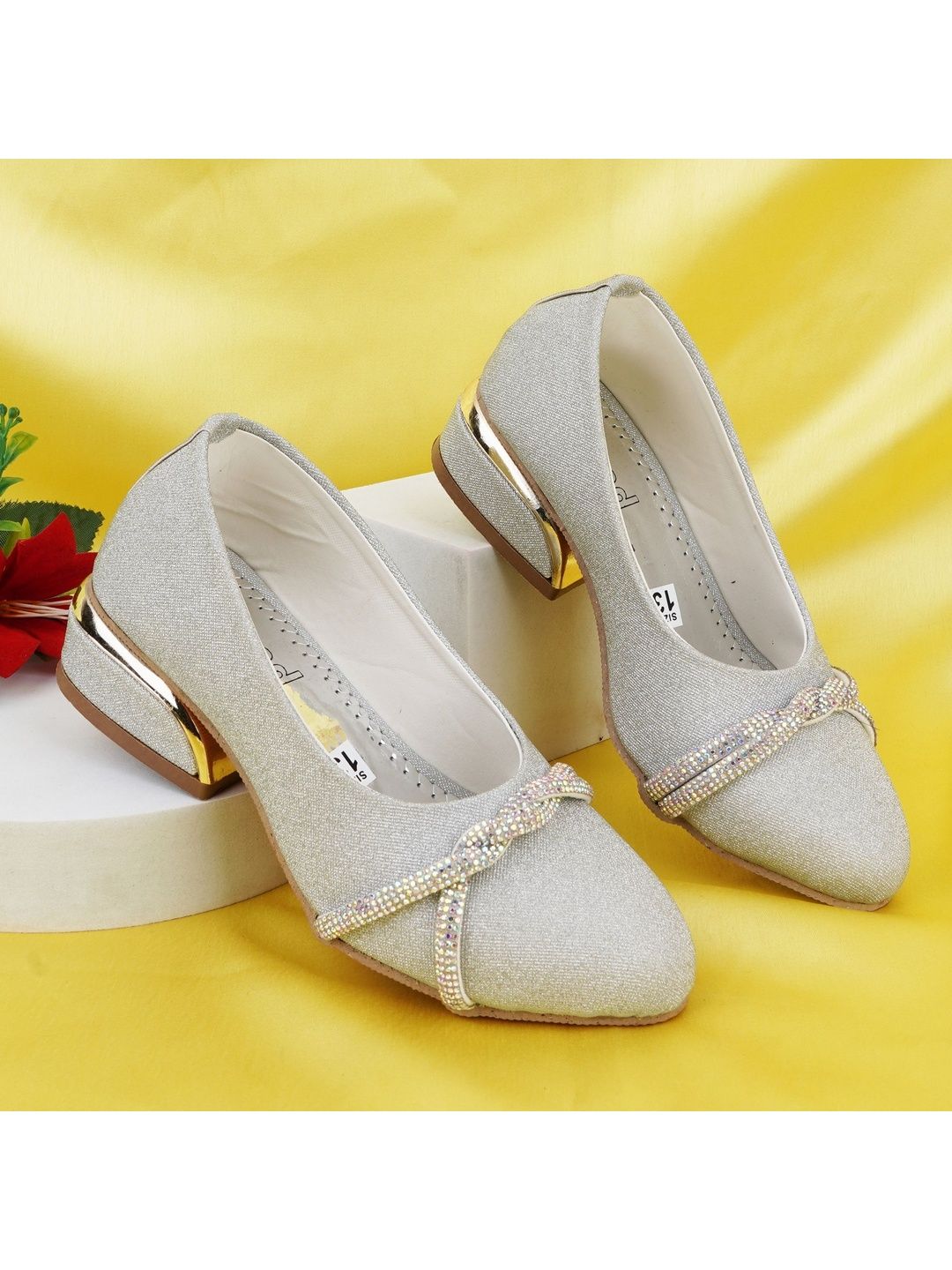 BAESD BAESD Girls Textured Party Block Pumps
