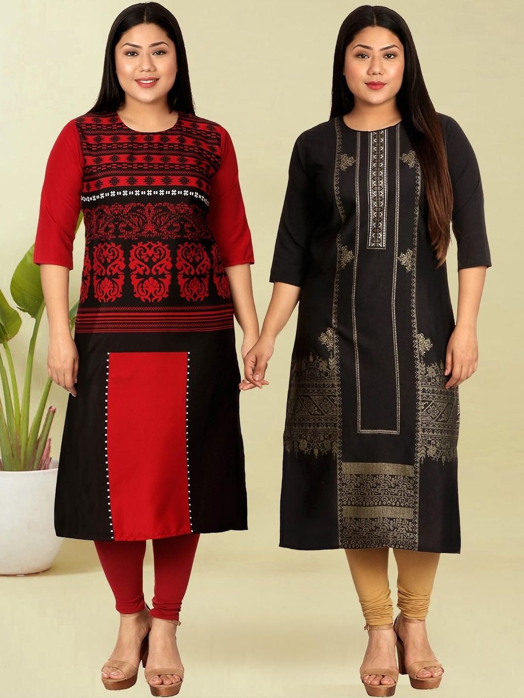 popmantra Women Ethnic Motifs Printed Crepe Kurta