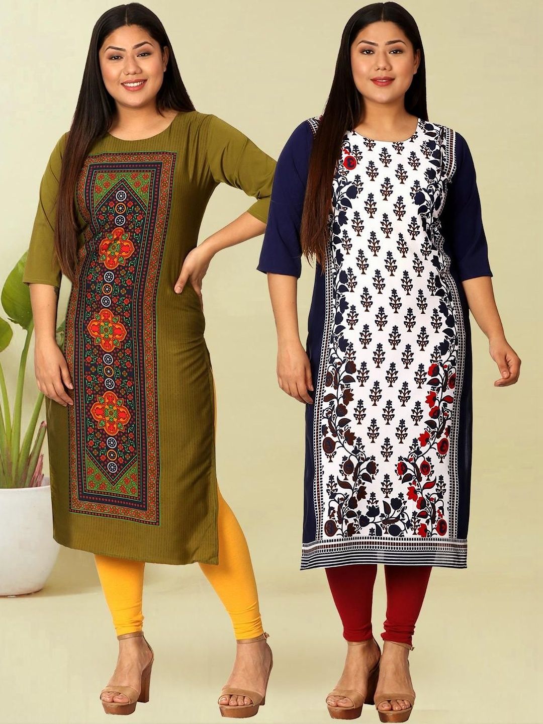 popmantra Women Ethnic Motifs Printed Crepe Kurta