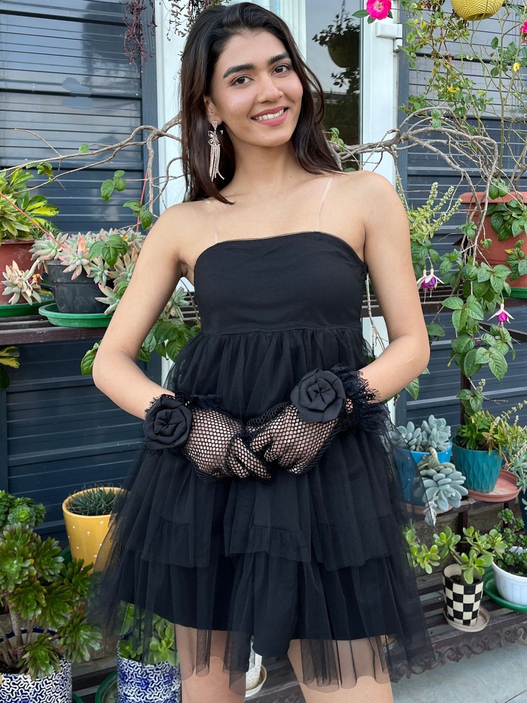 BAESD Net Fit & Flare Dress