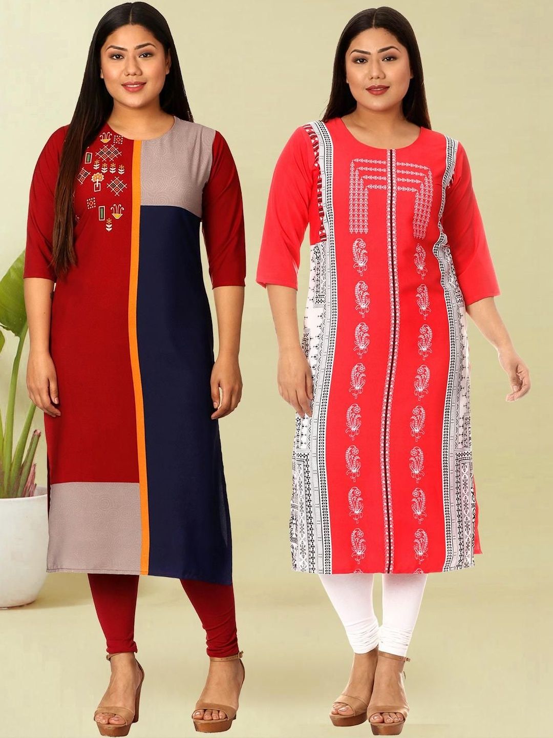 popmantra Women Ethnic Motifs Printed Crepe Kurta