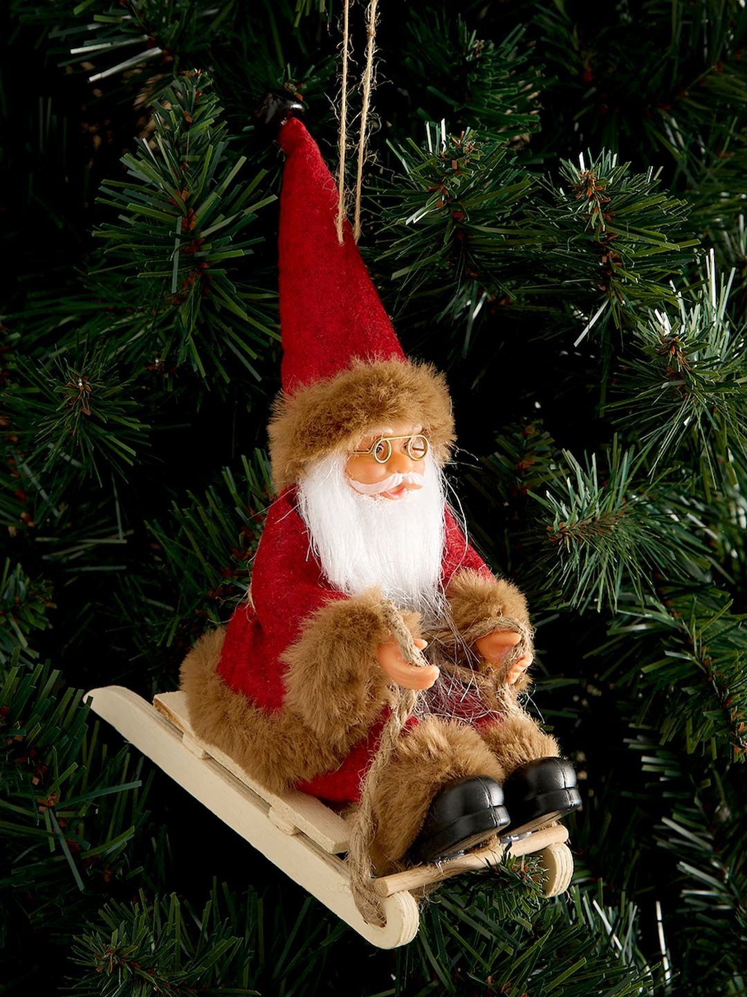 Little Surprise Box Sledge Santa, Christmas Table Dcor & Christmas Tree Ornaments