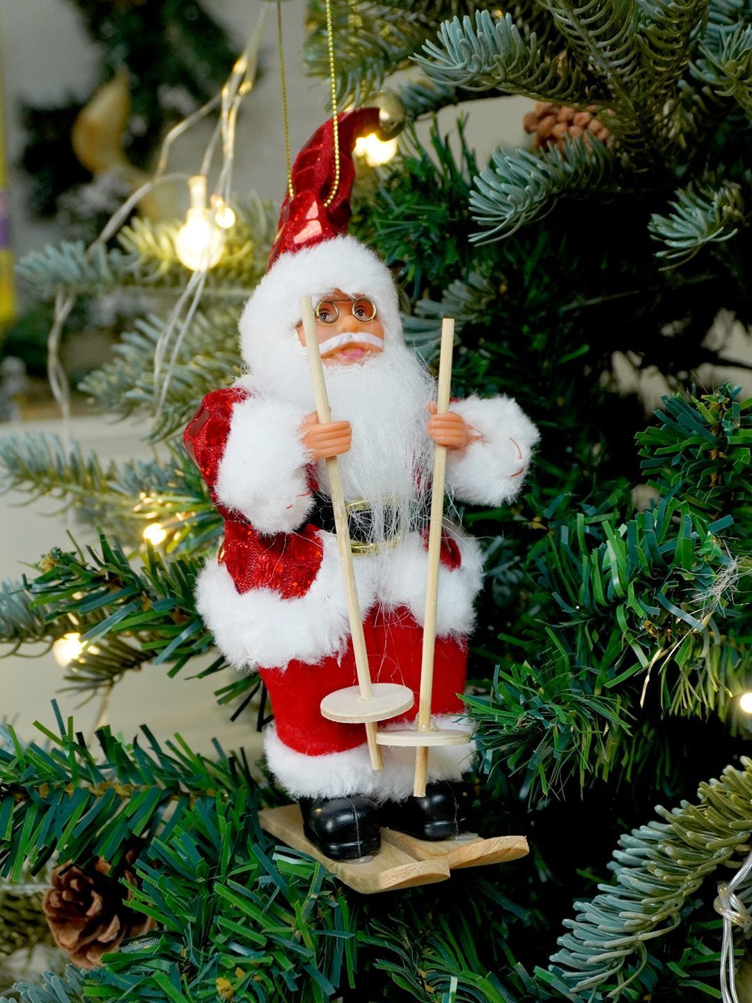 Little Surprise Box Coat Skiing Santa, Christmas Table Dcor & Christmas Ornaments