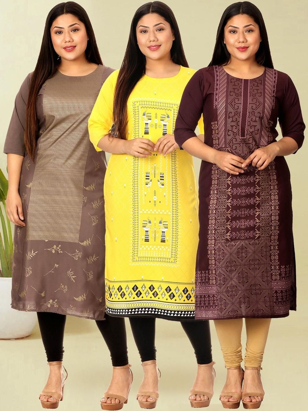 popmantra Women Ethnic Motifs Printed Crepe Kurta