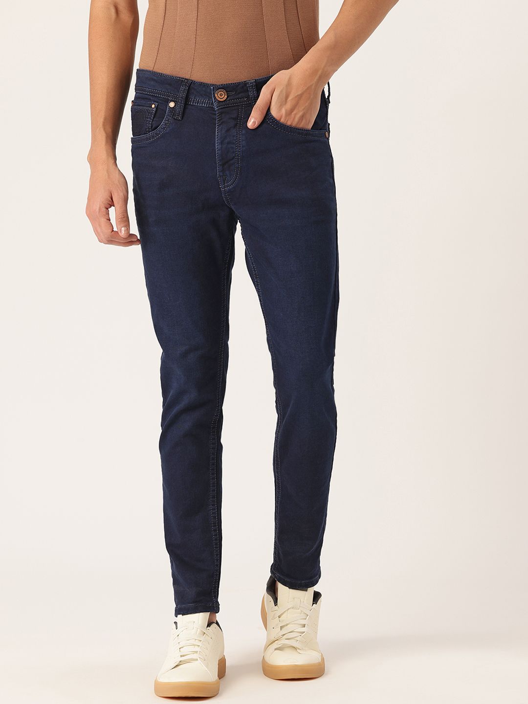 Integriti Men Smart Slim Fit Mid-Rise Stretchable Jeans