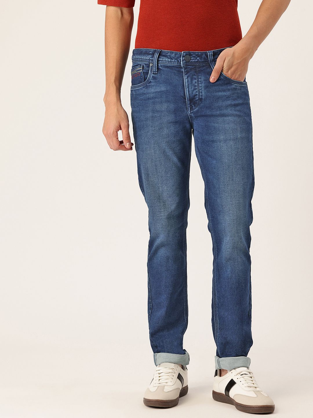 Integriti Men Smart Mid-Rise Slim Fit Light Fade Stretchable Jeans