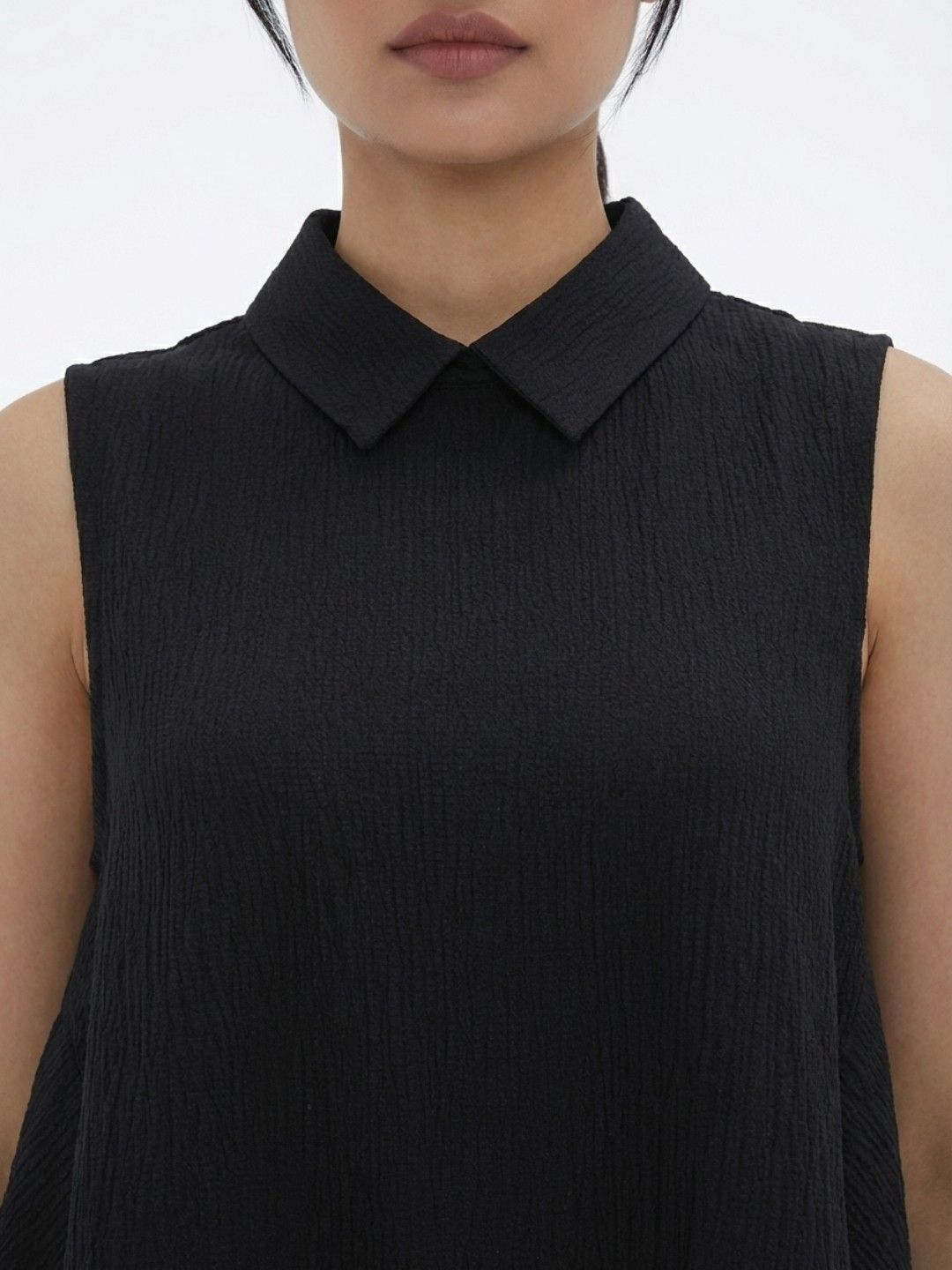 Buy glitchez Shirt Collar High-Low Hem Longline Top - Tops for