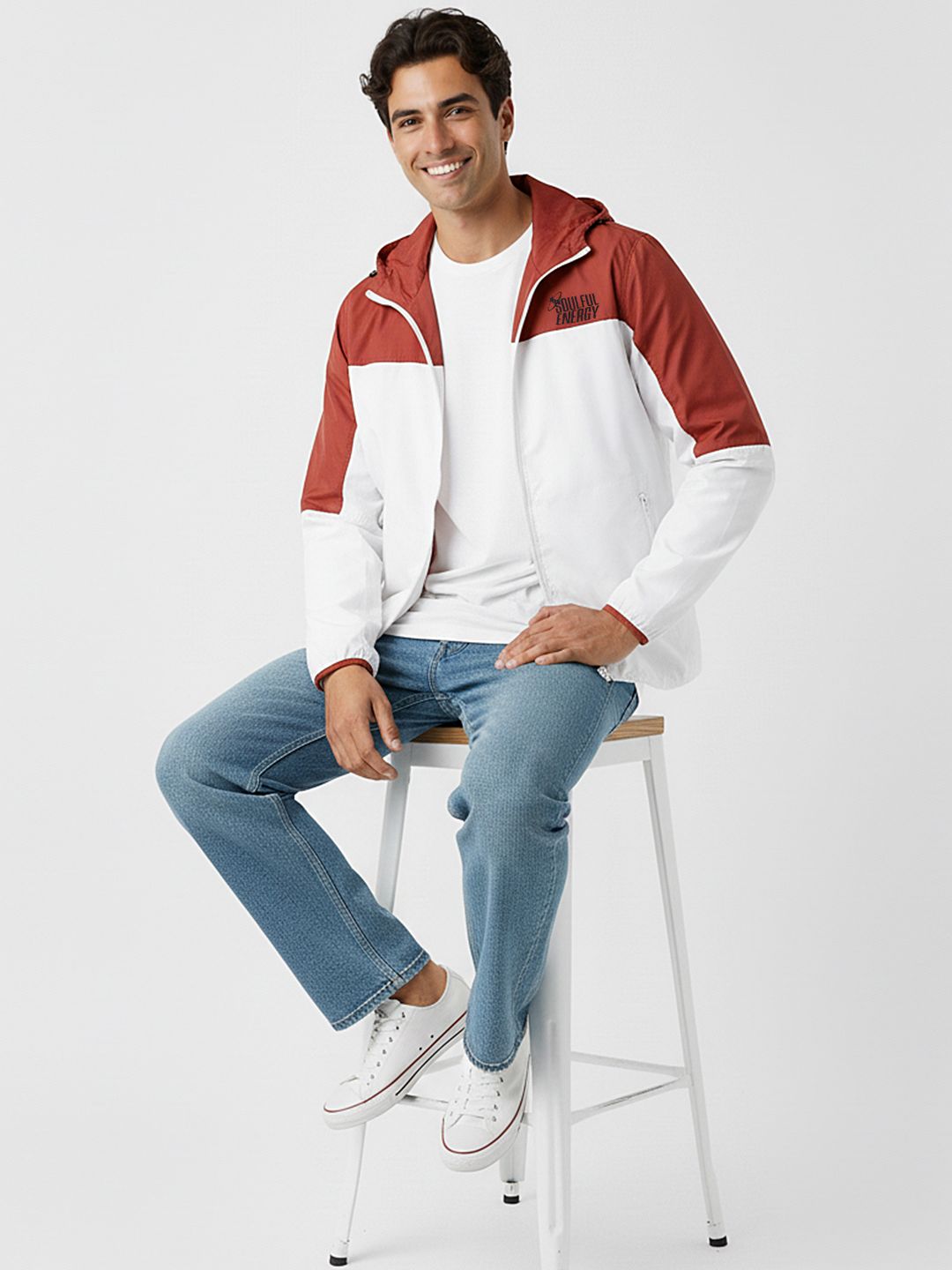HERE&NOW Colourblocked Hooded Tailored Jacket