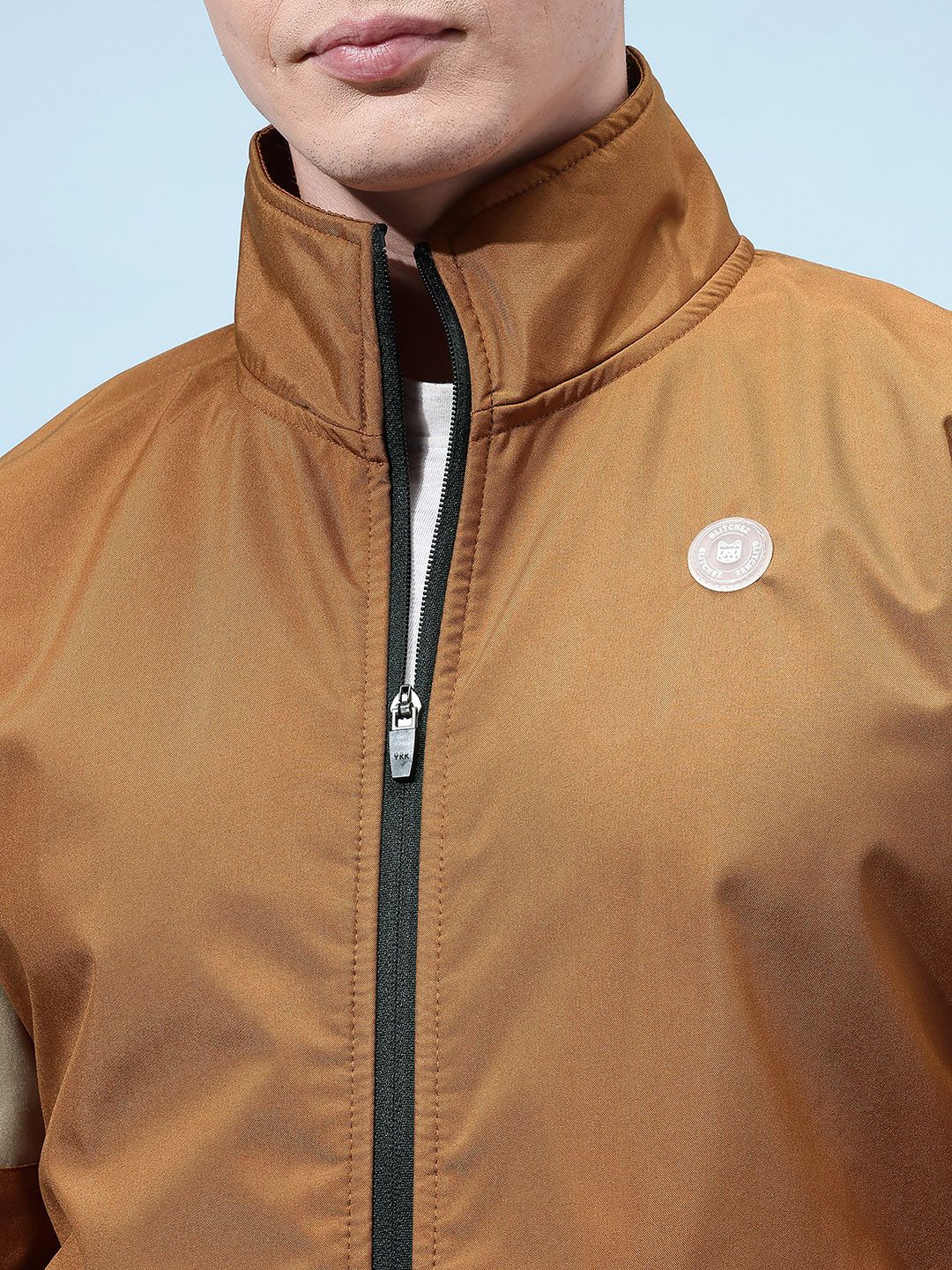 Buy glitchez Colourblocked Mock Collar Relaxed Fit Windcheater