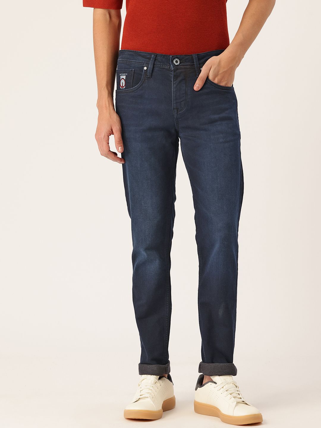 Integriti Men Smart Mid-Rise Slim Fit Light Fade Stretchable Jeans