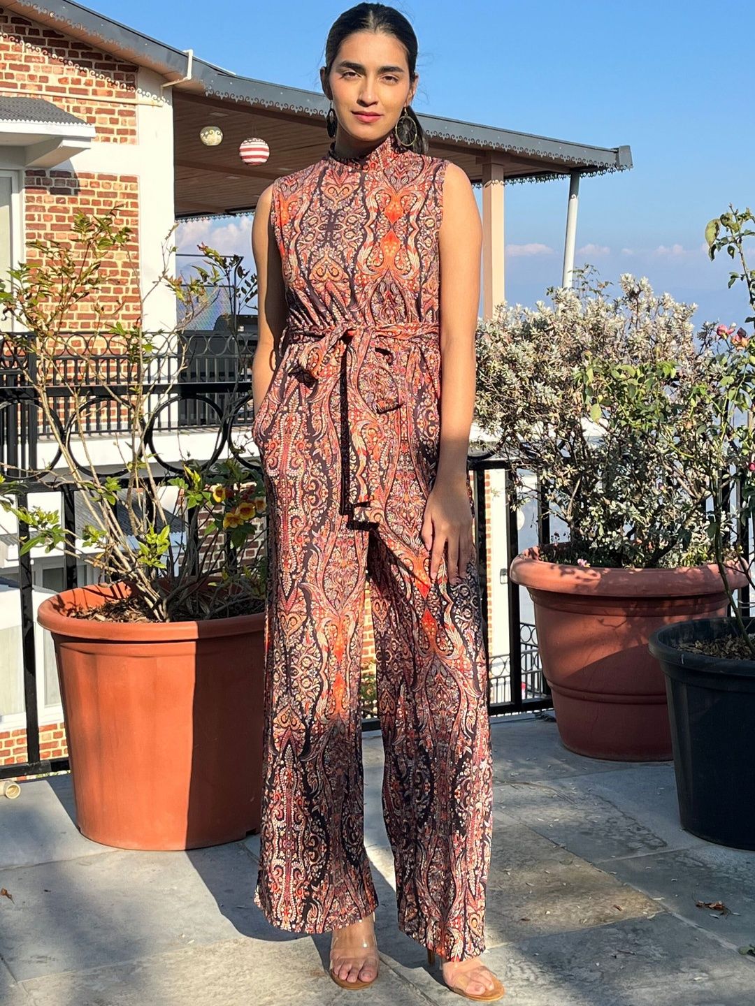 TANDUL Printed Culotte Jumpsuit