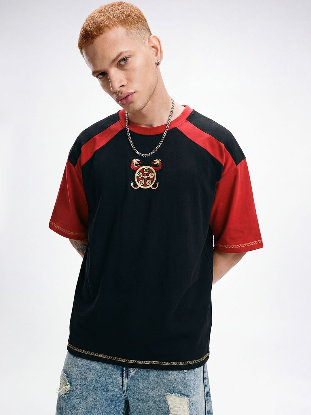 Crazymonk Conquerors Will Printed Cotton Round Neck Short Sleeves Oversized T-shirt