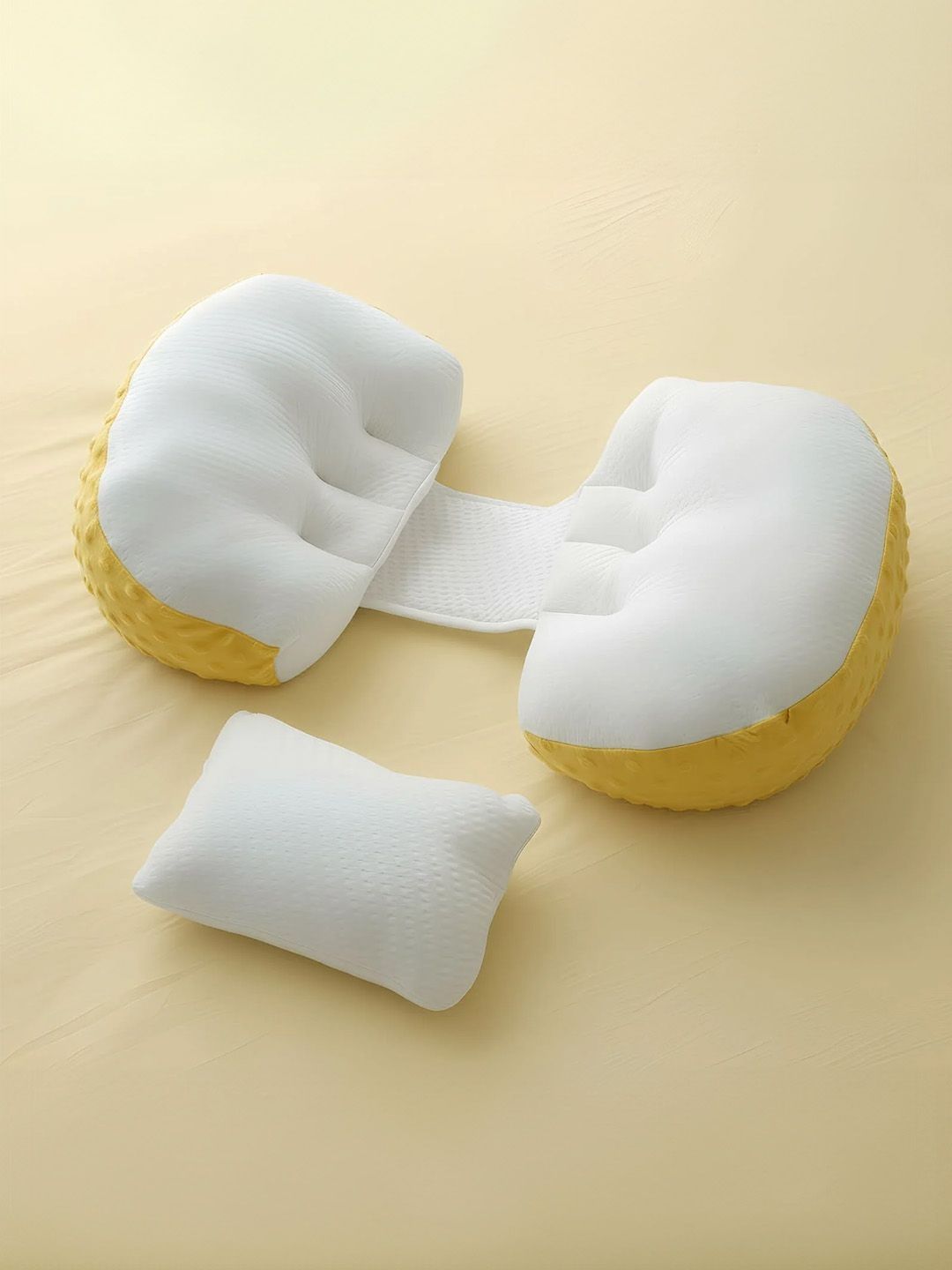 StarAndDaisy Yellow Set of 3 Cotton Maternity Pillow