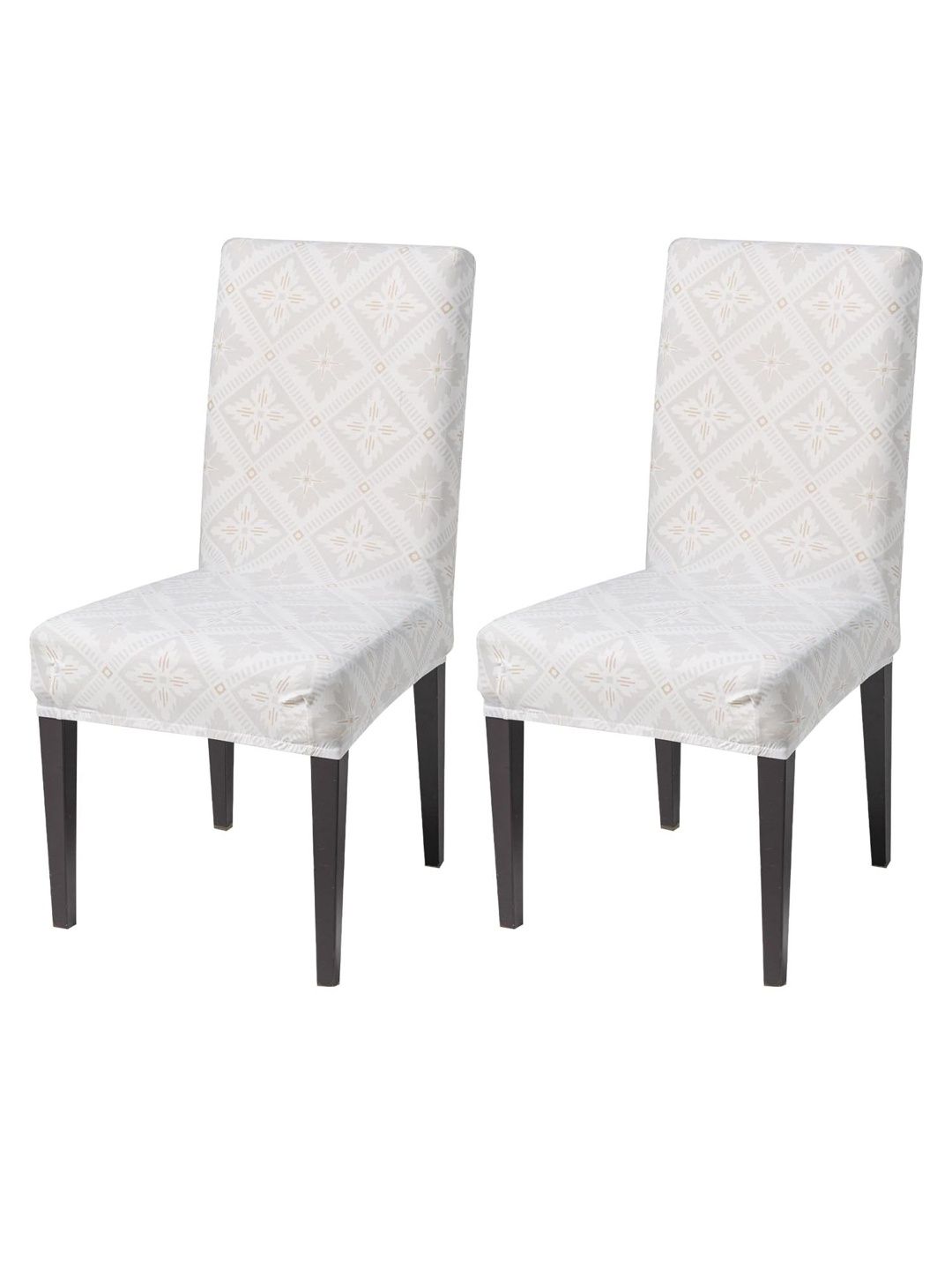 HOUSE OF QUIRK Set Of 2 Grey Self design Chair Covers