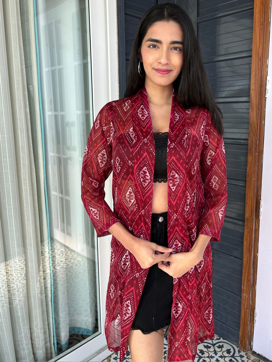 TANDUL Women Printed Longline Ethnic Shrug