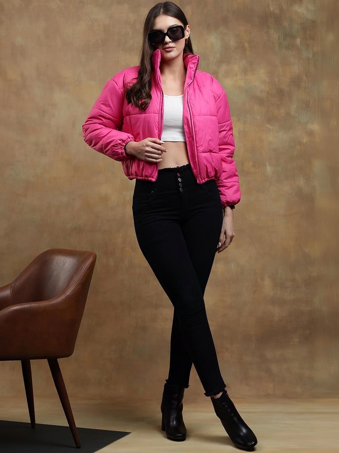Stylecast X Kotty Women Lightweight Crop Puffer Jacket