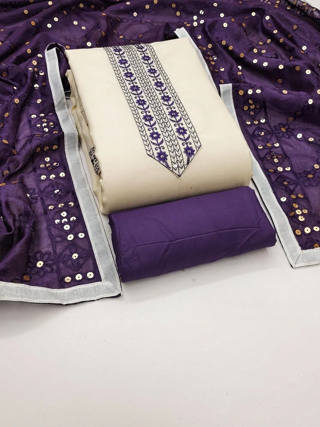 KALINI Embroidered Unstitched Dress Material