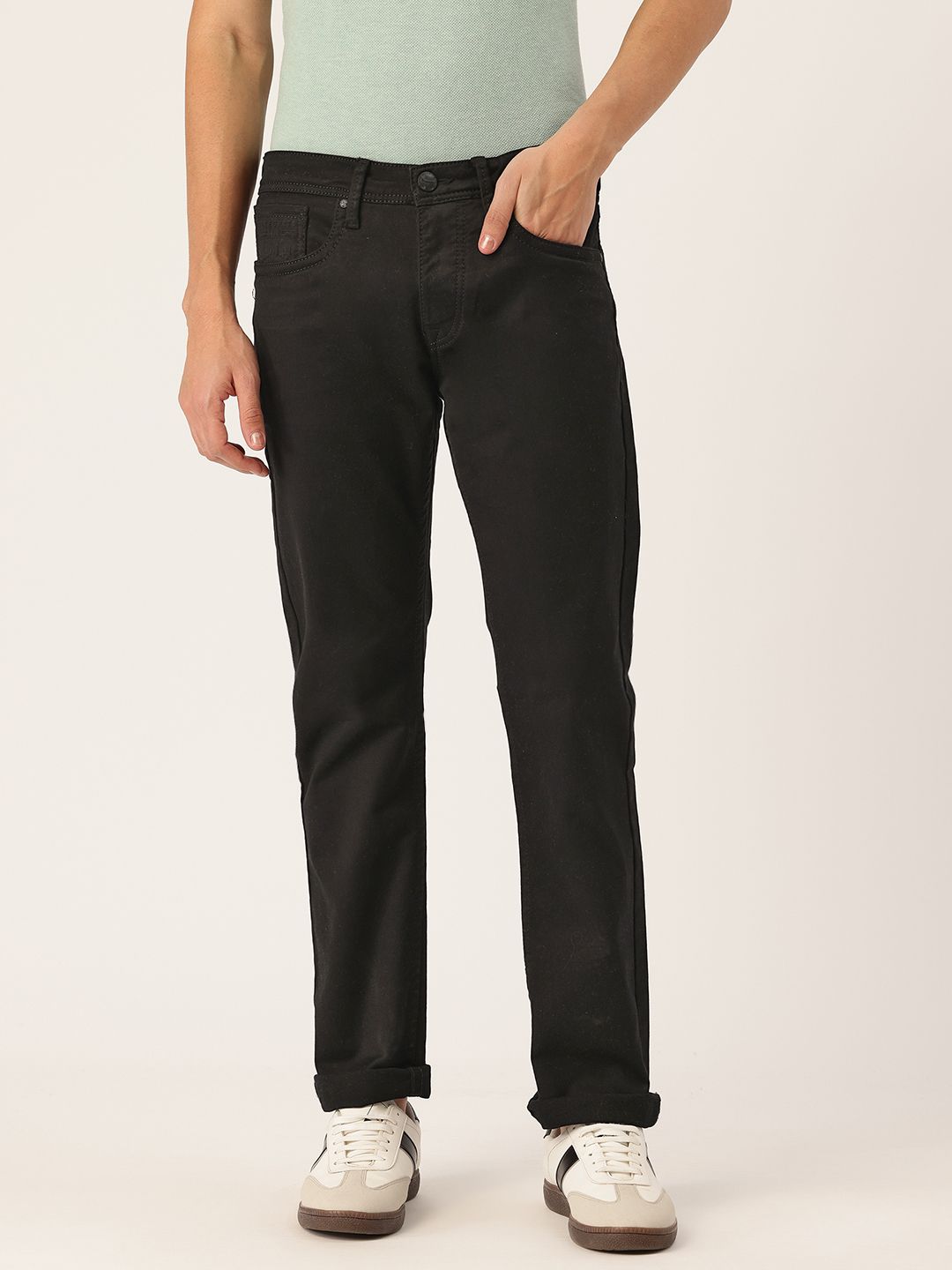 Integriti Men Smart Straight Fit Mid-Rise Stretchable Jeans