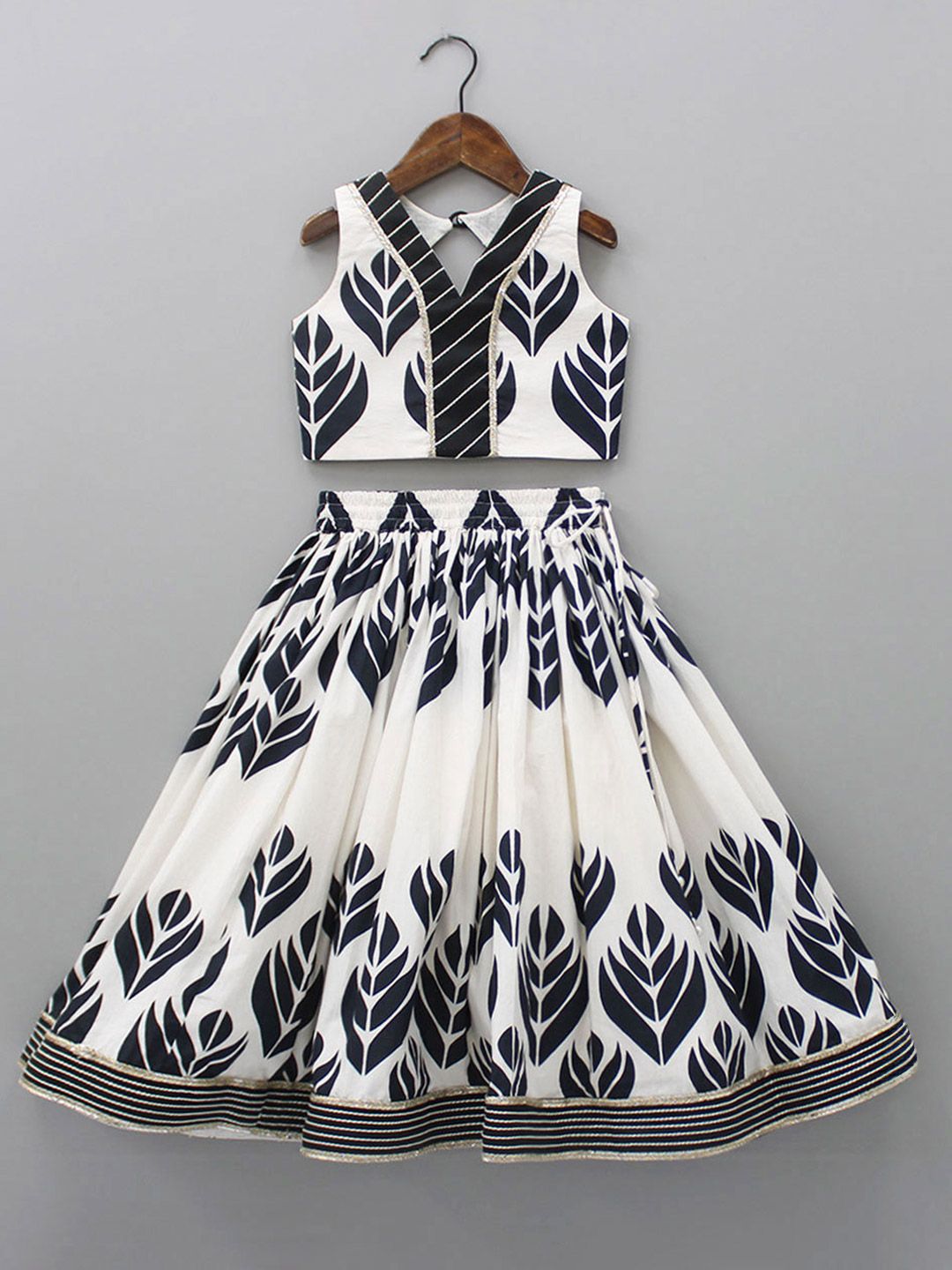 DHRUV CREATION Girls Printed Ready to Wear Lehenga &