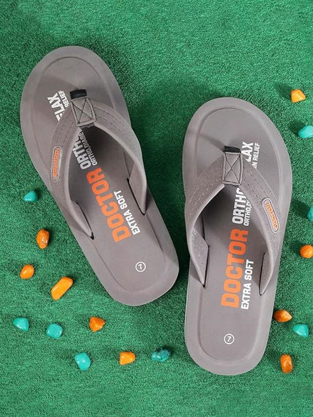 DOCTOR EXTRA SOFT Men Printed Thermo-Resistant Anti-Bacterial Ortho Relax Thong Flip-Flops