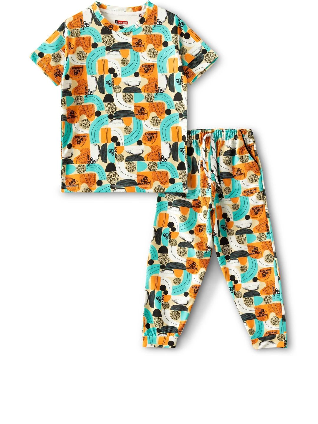 JACKBOY Unisex Kids Printed T-shirt with Pyjamas
