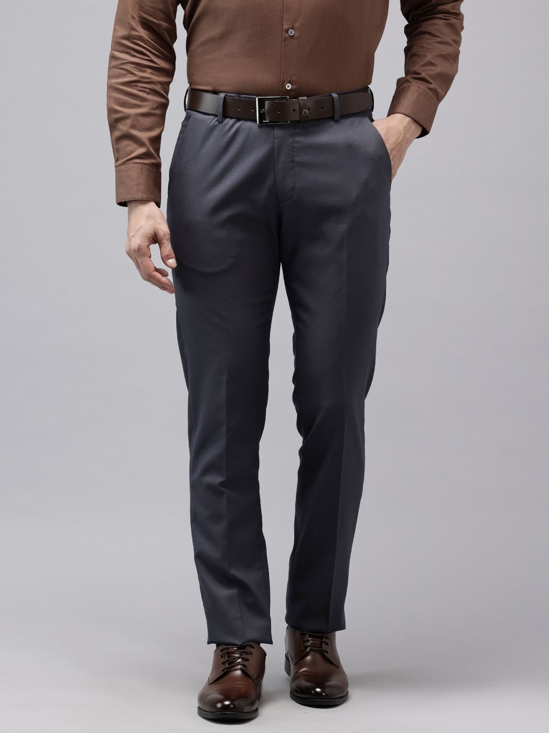 Arrow Men Hudson Tailored Fit Textured Formal Trousers