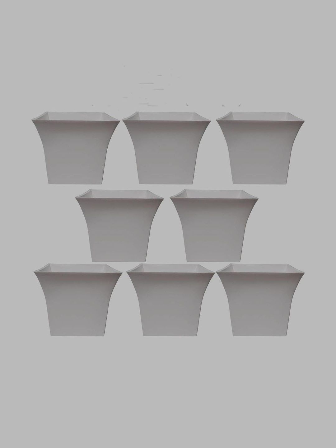 BLUEVISTA 8 Pcs White Durable Square Planters