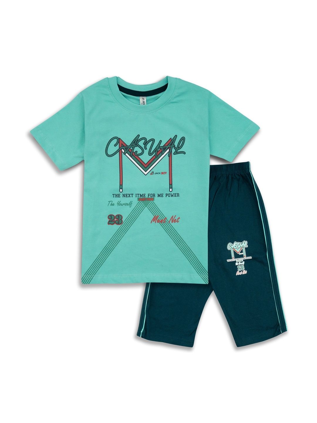 JACKBOY Unisex Kids Printed T-shirt with Shorts
