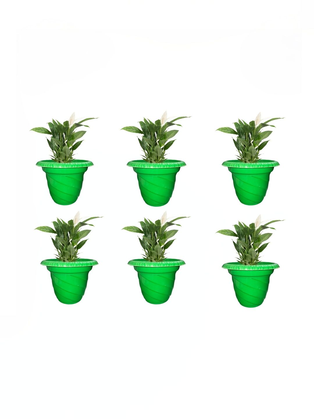 BLUEVISTA Twister 6Pcs Green Durable Gradening Flower Planters