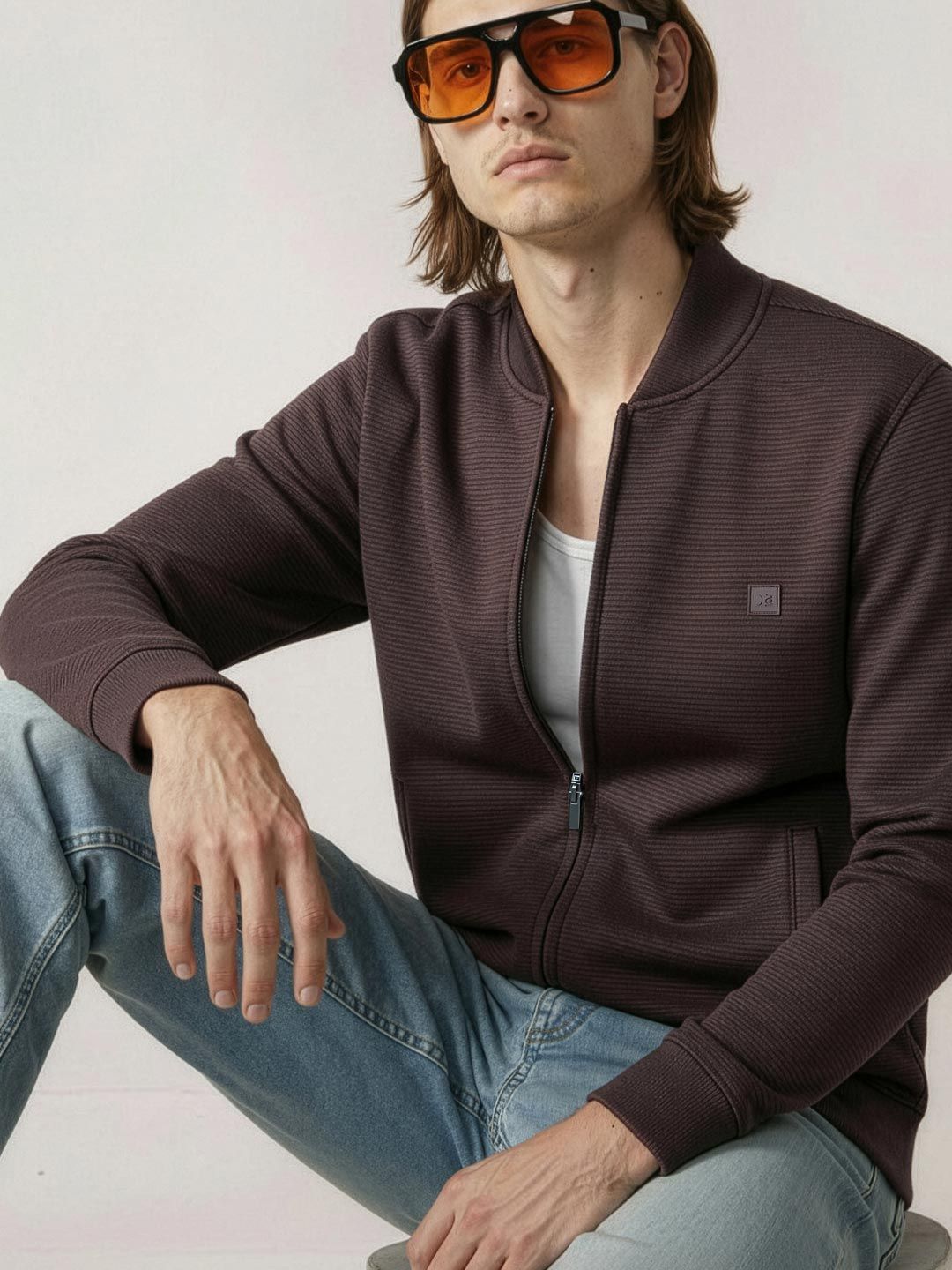 DAMENSCH Men Mock Collar Solid Bomber Jacket
