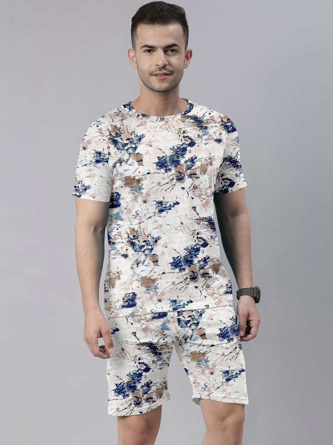 QOSHA Men Printed Night suit