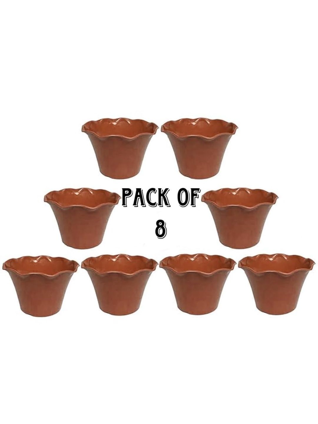 BLUEVISTA 8Pcs Brown Gardening Flower Shape Planter Pots
