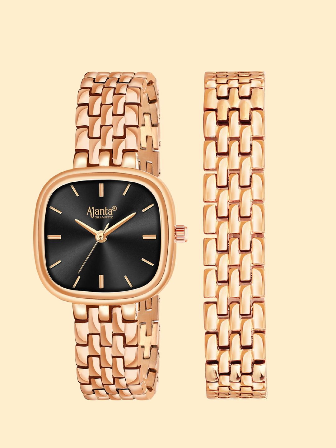 Ajanta Quartz Ajanta Quartz Women Brass Patterned Dial & Straps Analogue Watch AWC127ESL -02