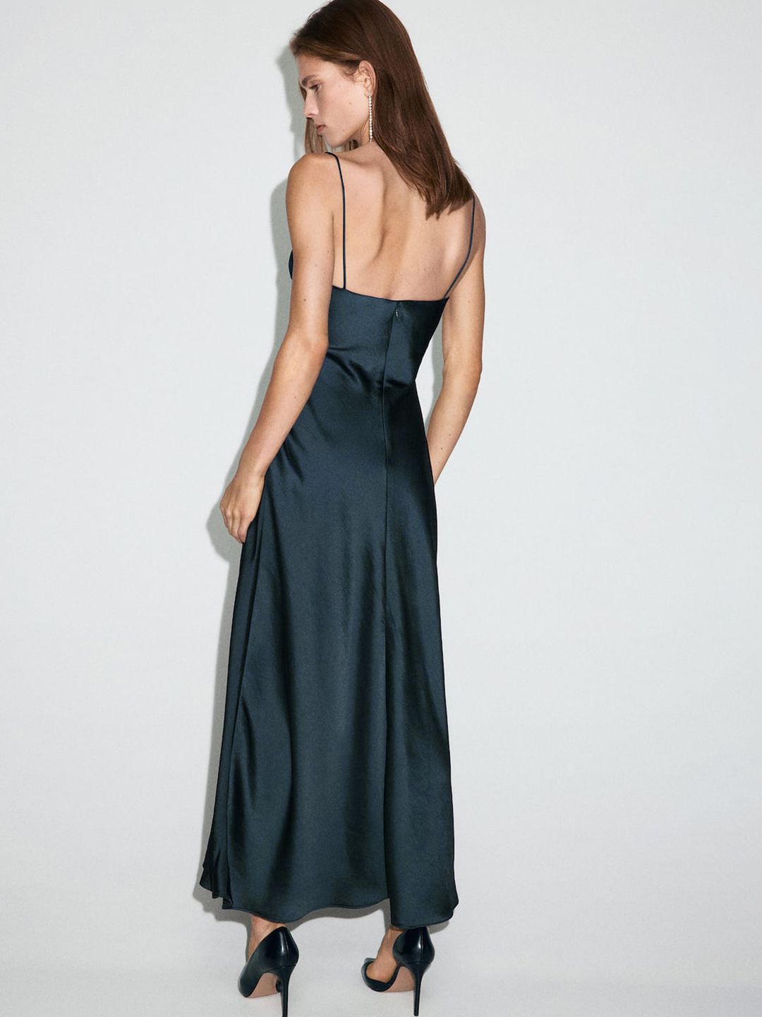 Satin A-Line Midi Dress