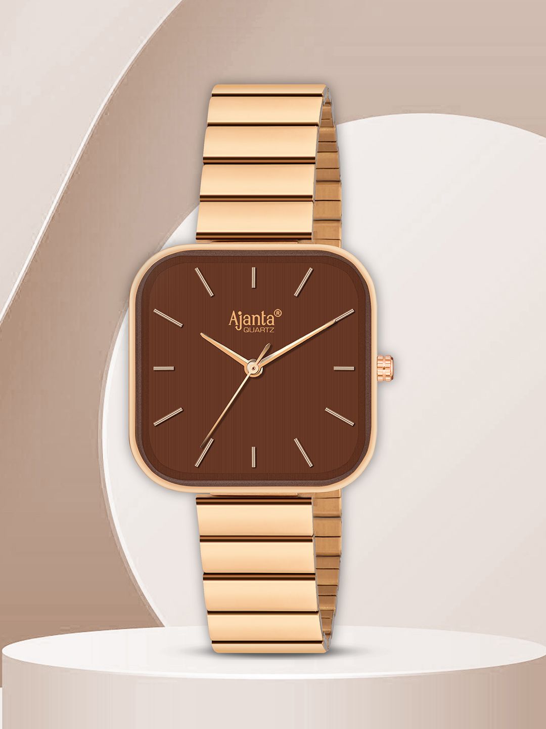 Ajanta Quartz Ajanta Quartz Women Square Dial & Stainless Steel Straps Analogue Watch AWC124ESL -04